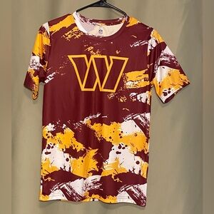 NFL Washington Commanders Cross Pattern Tee-Shirt  Burgundy / Gold Kids  L 14/16